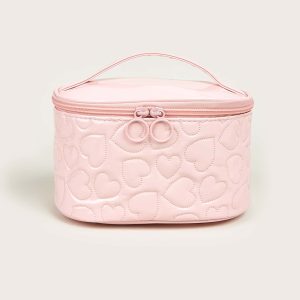 1pc Multifunction Love Pink Portable Large Capacity Travel Storage Makeup Bag For Women Girls